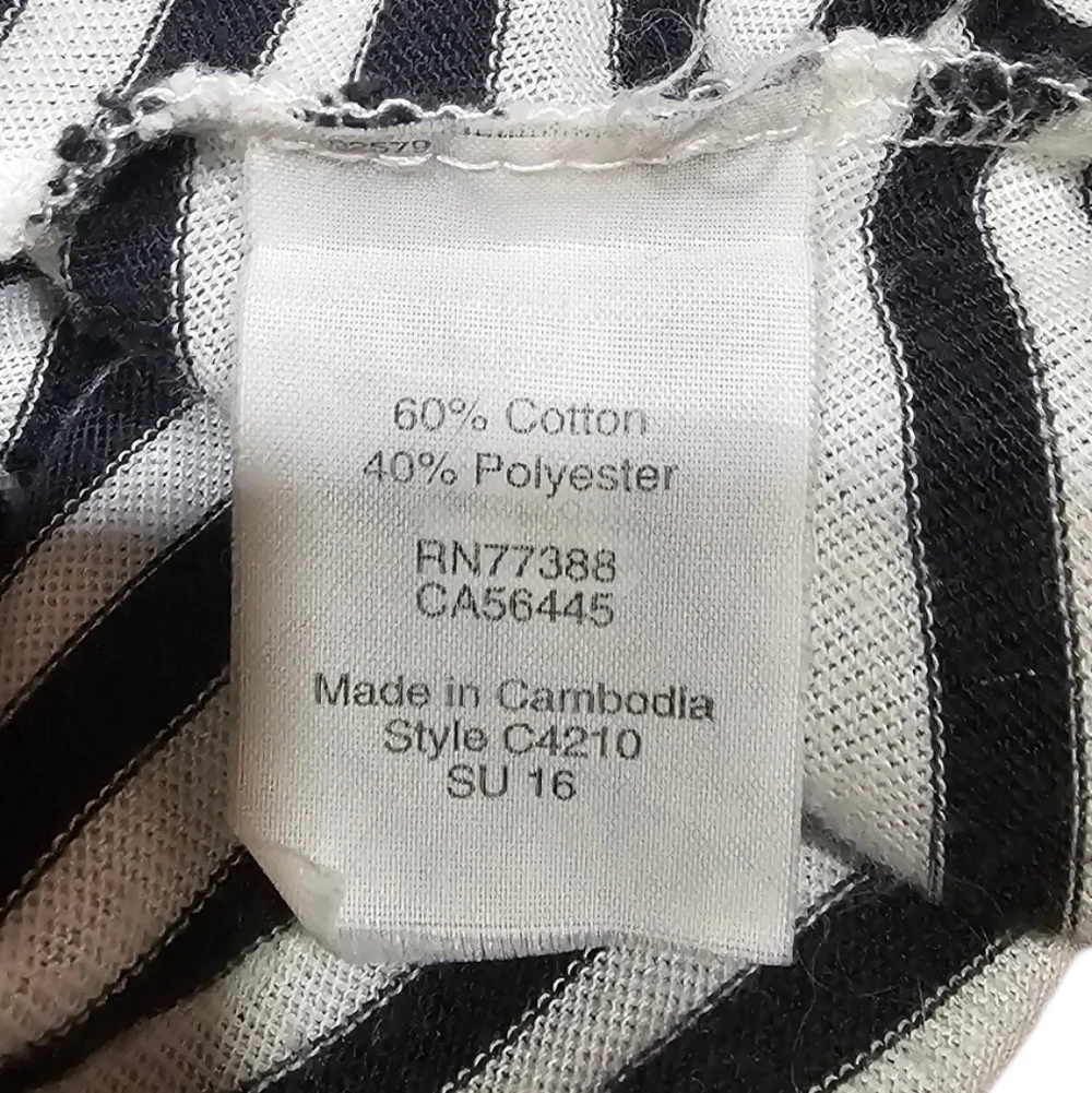 J.Crew Black White Striped Cap Sleeve Top Medium‎ Classic Nautical